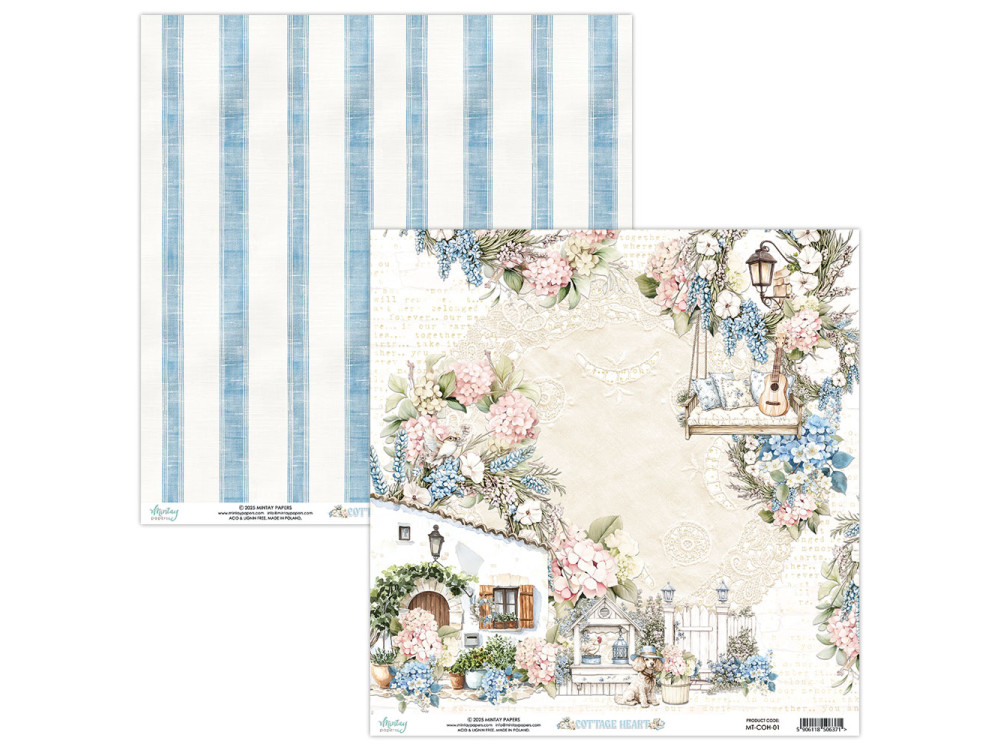 Scrapbooking paper 30,5 x 30,5 cm - Mintay - Cottage Heart 01