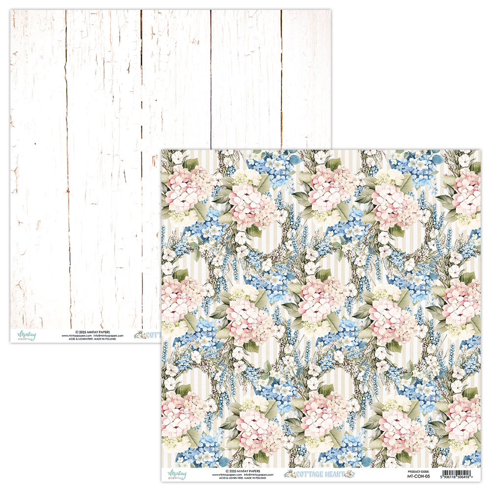 Set of scrapbooking papers 20,3 x 20,3 cm - Mintay - Cottage Heart