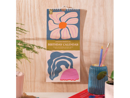 Wall undated calendar Les Fleurs Birthday - Good Tuesday