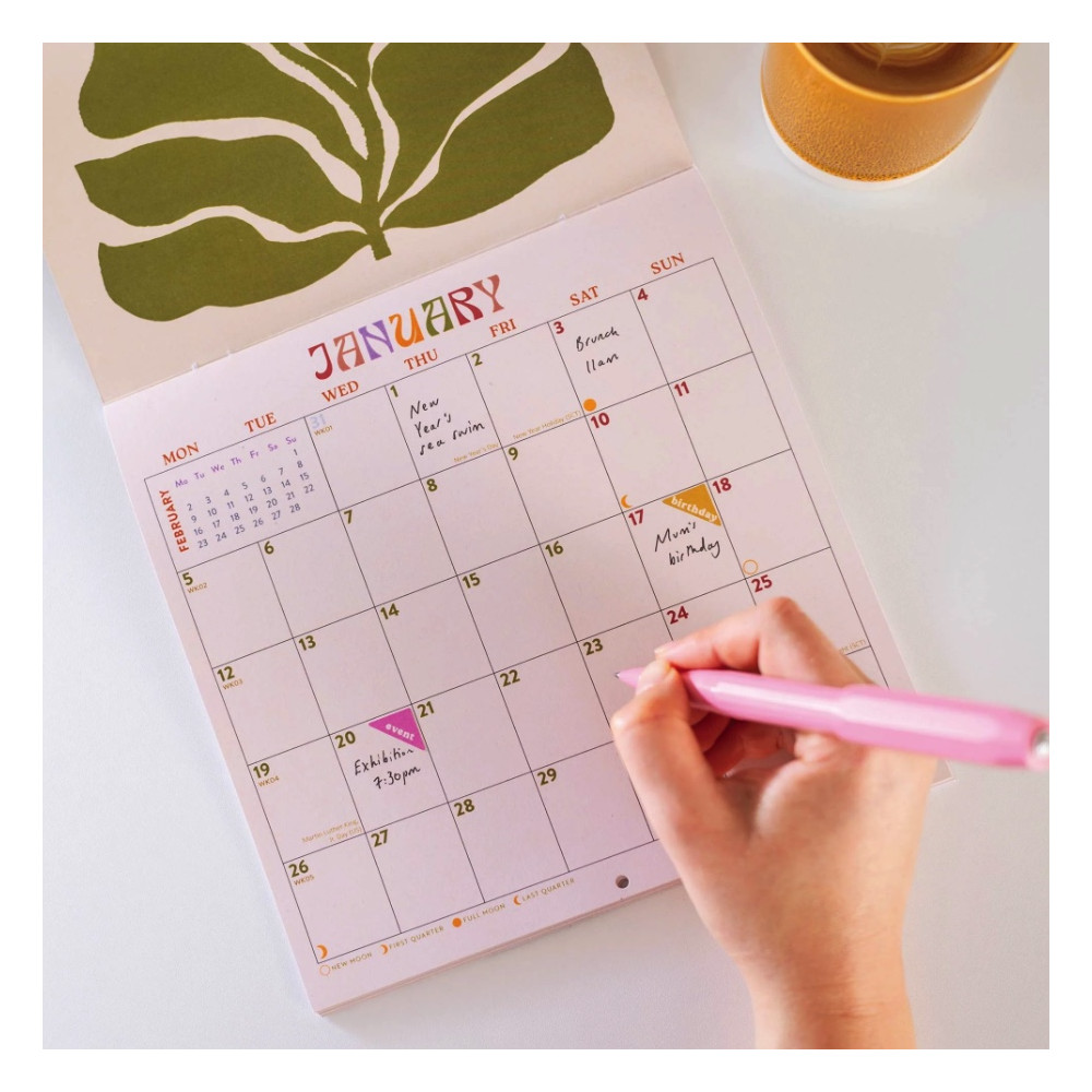 Wall Calendar Modern Botanical Design 2026 21 x 21 cm - Good Tuesday