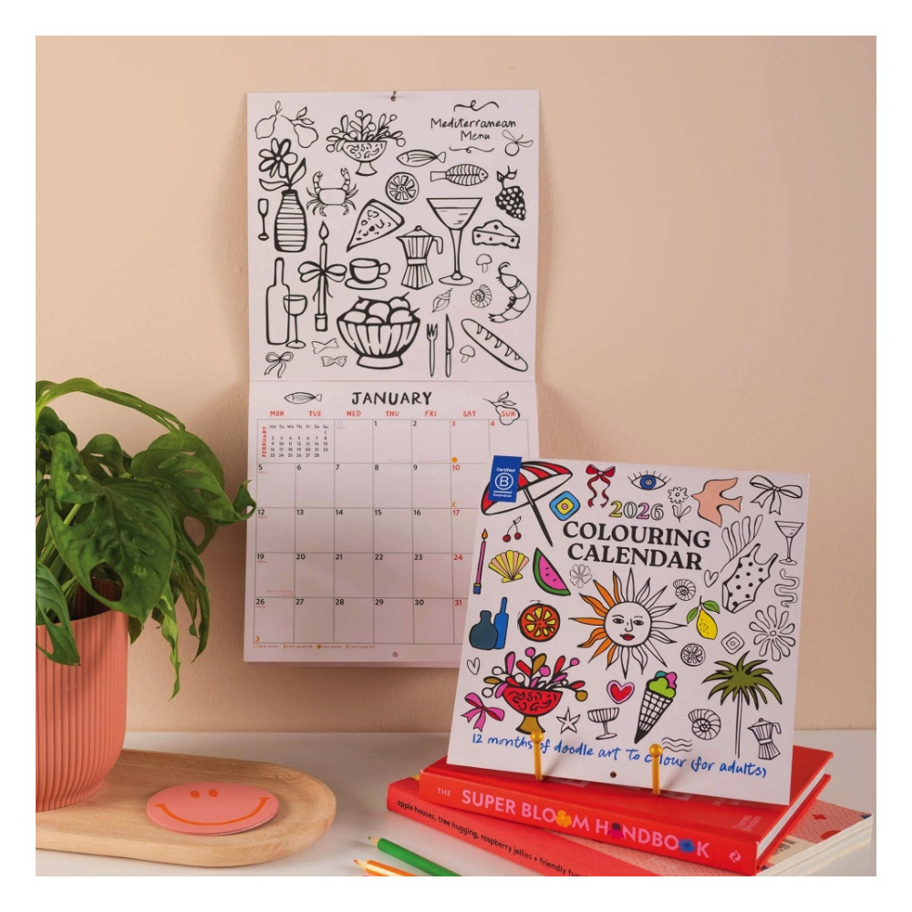 Wall Calendar Colouring Creative Arts 2026 21 x 21 cm - Good Tuesday