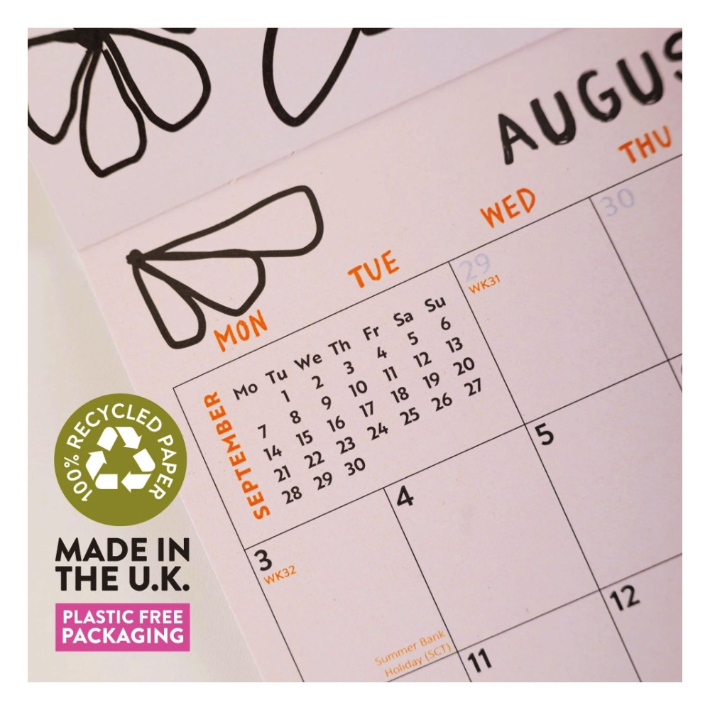 Wall Calendar Colouring Creative Arts 2026 21 x 21 cm - Good Tuesday