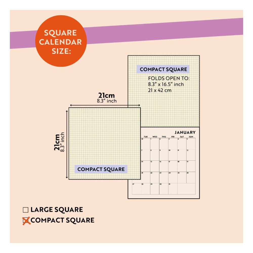 Kalendarz ścienny Colouring Creative Arts 2026 21 x 21 cm - Good Tuesday