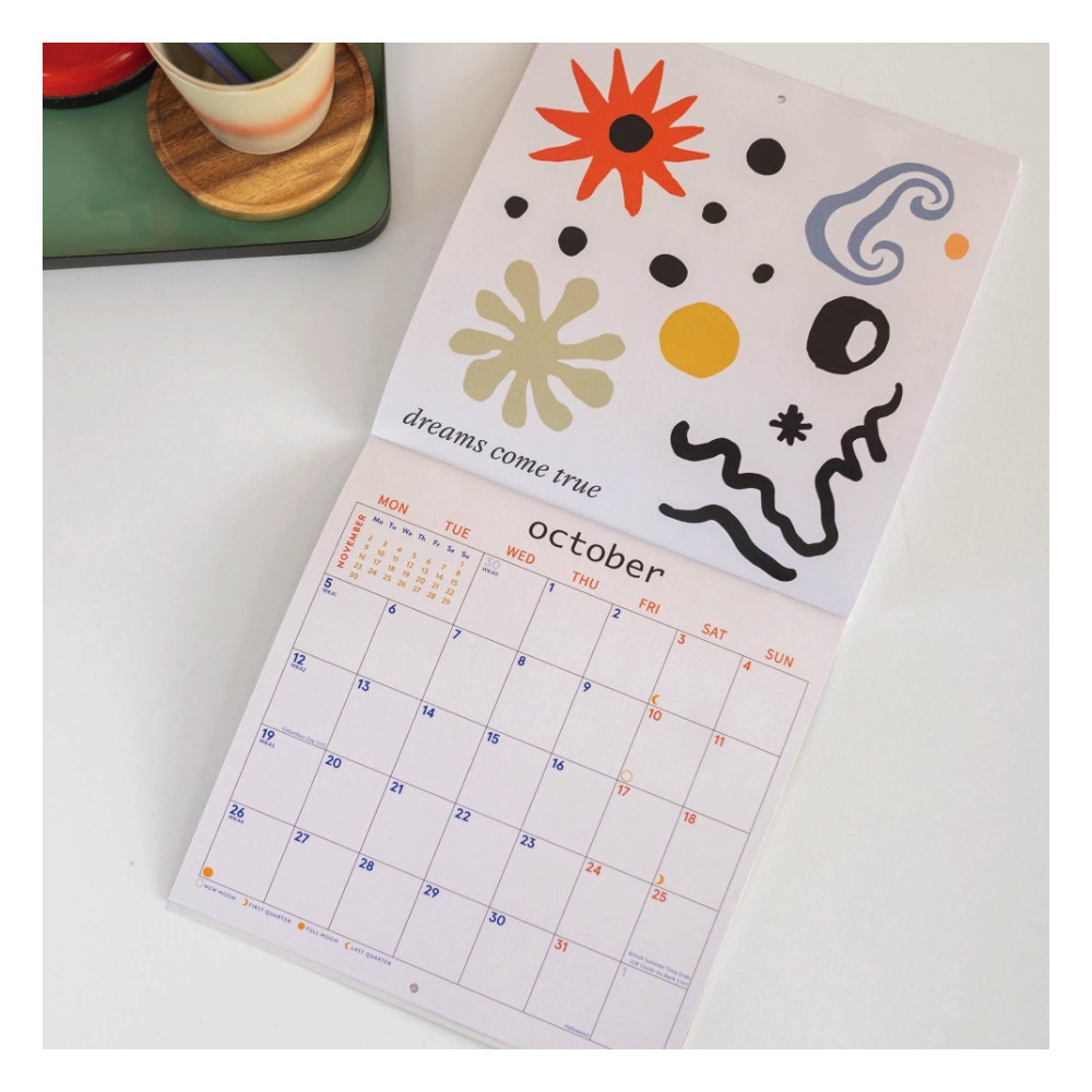 Wall Calendar Abstract Surrealist 2026 21 x 21 cm - Good Tuesday