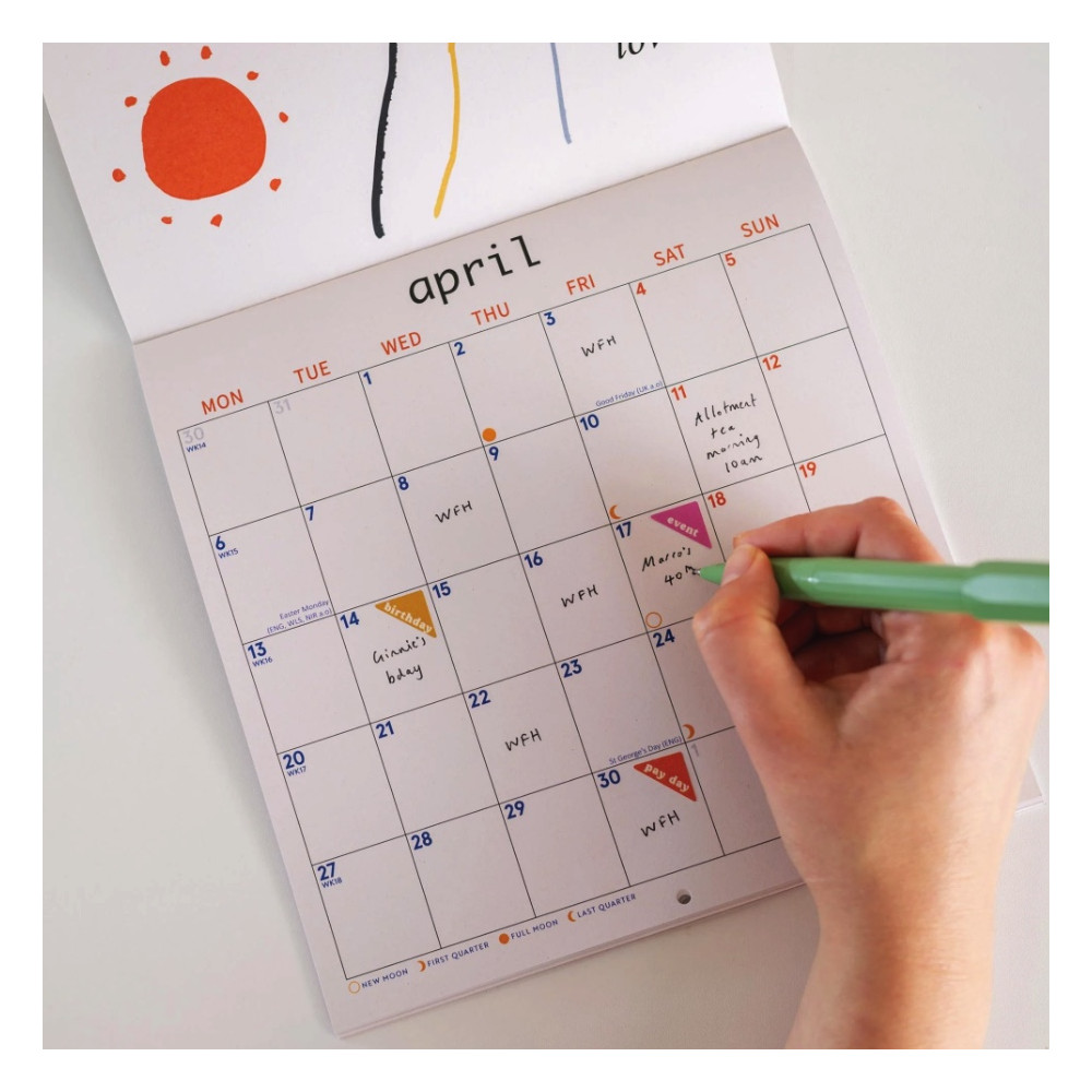 Wall Calendar Abstract Surrealist 2026 21 x 21 cm - Good Tuesday