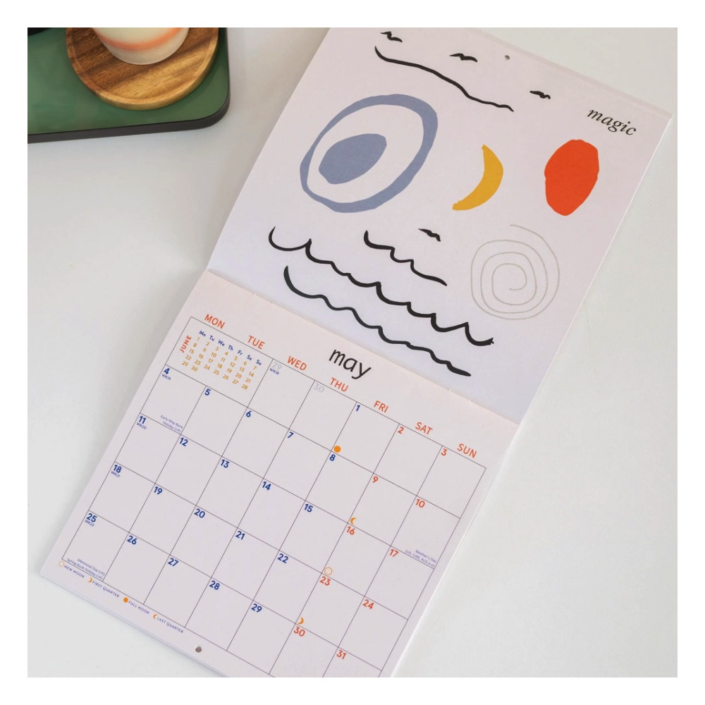 Wall Calendar Abstract Surrealist 2026 21 x 21 cm - Good Tuesday