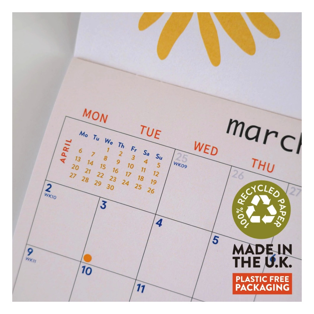 Wall Calendar Abstract Surrealist 2026 21 x 21 cm - Good Tuesday