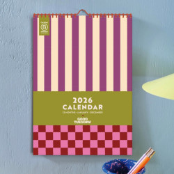 Wall Calendar Checks & Stripes 2026 A4 - Good Tuesday