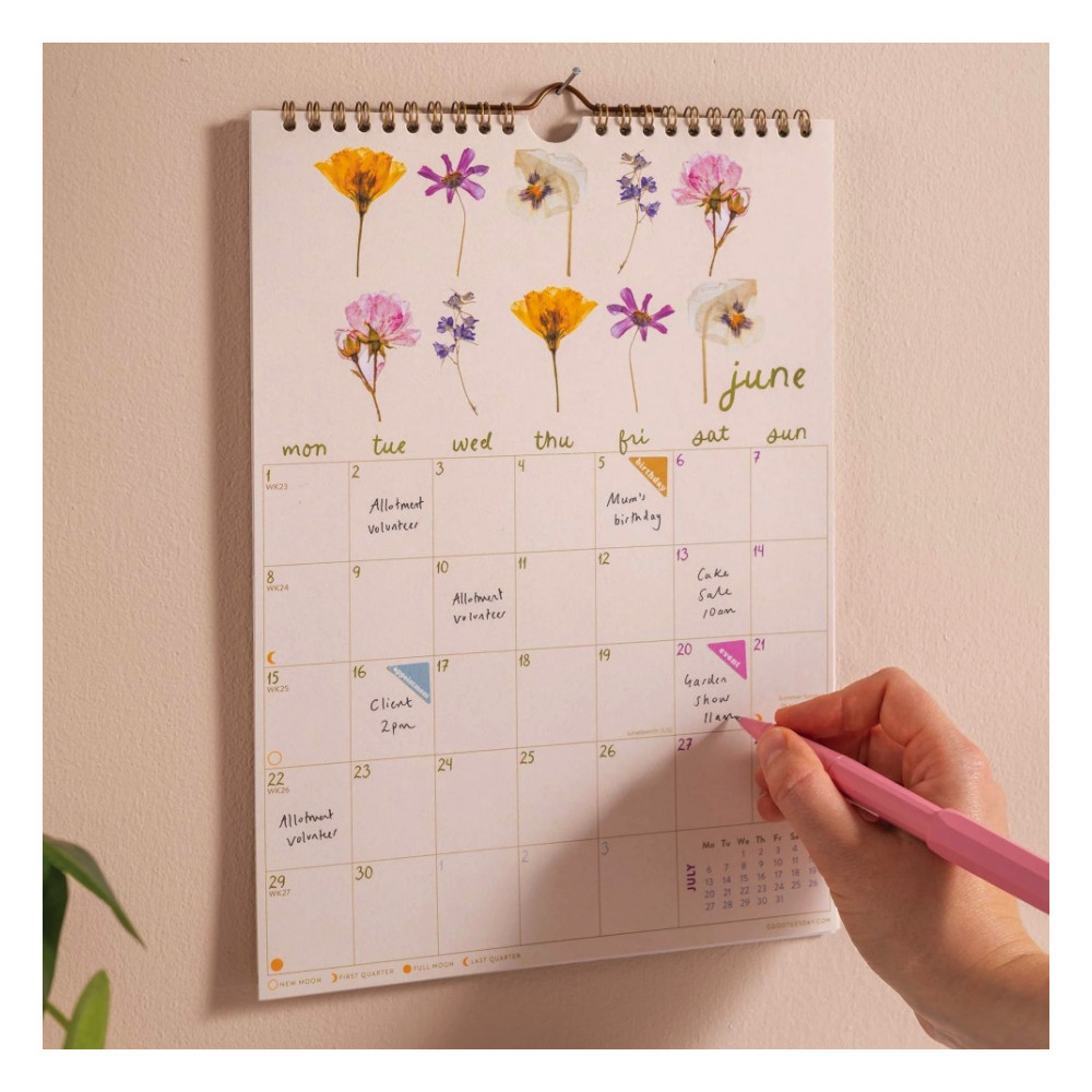 Wall Calendar Garden Botanicals 2026 A4 - Good Tuesday