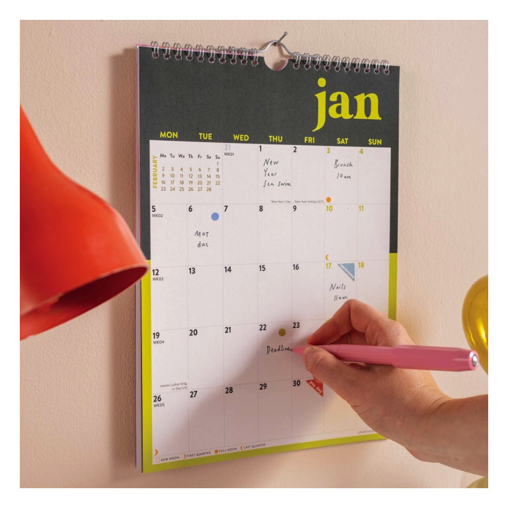 Wall Calendar Bold Block 2026 A4 - Good Tuesday