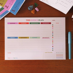 Weekly Planner Pad Work Hard Play Nice A4 - Good Tuesday