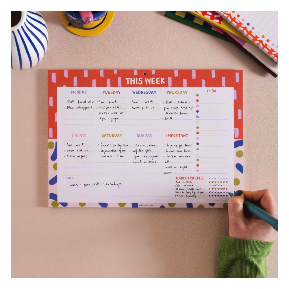Weekly Planner Pad Colour Flow A4 - Good Tuesday