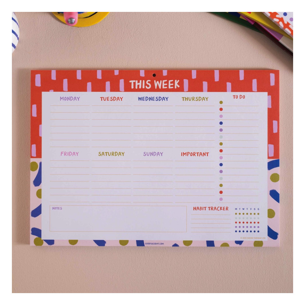 Weekly Planner Pad Colour Flow A4 - Good Tuesday