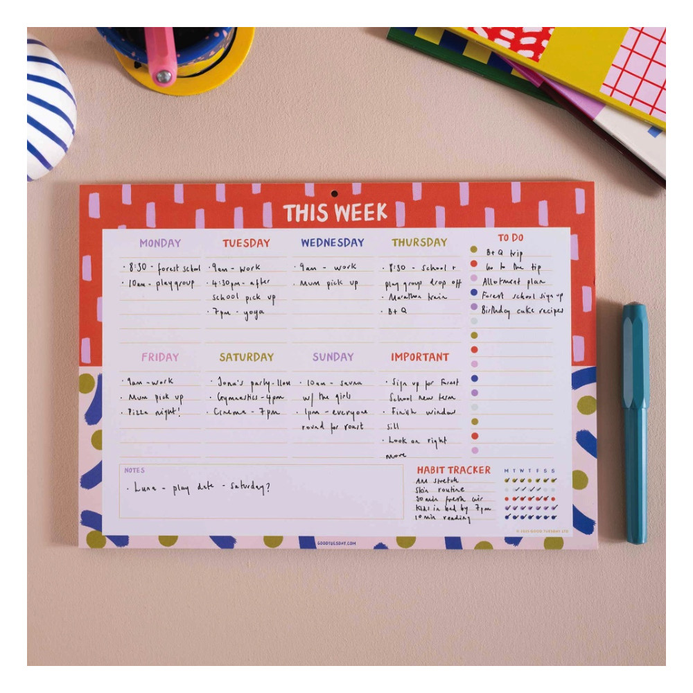 Weekly Planner Pad Colour Flow A4 - Good Tuesday