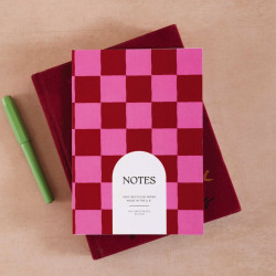 Notebook Burgundy Check A5 - Good Tuesday - softcover 90 g