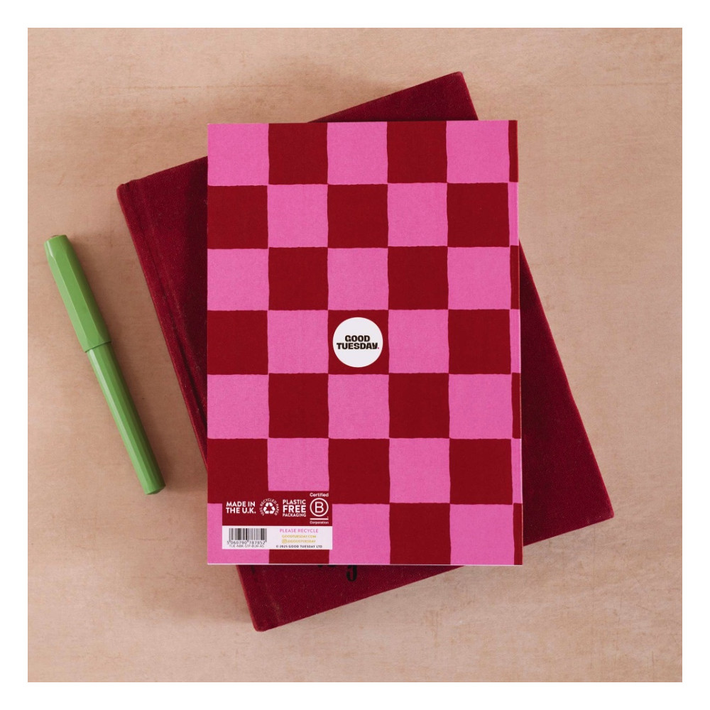Notebook Burgundy Check A5 - Good Tuesday - softcover 90 g
