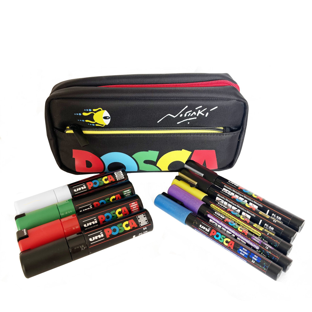 Posca Markers with pencil case Noriaki Limited Edition - Uni - 9 pcs.