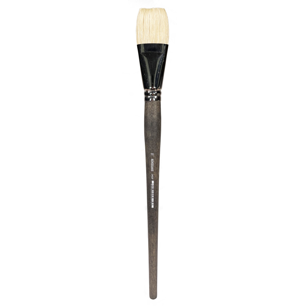 Flat natural bristle 2402F series brush - Renesans - no. 16