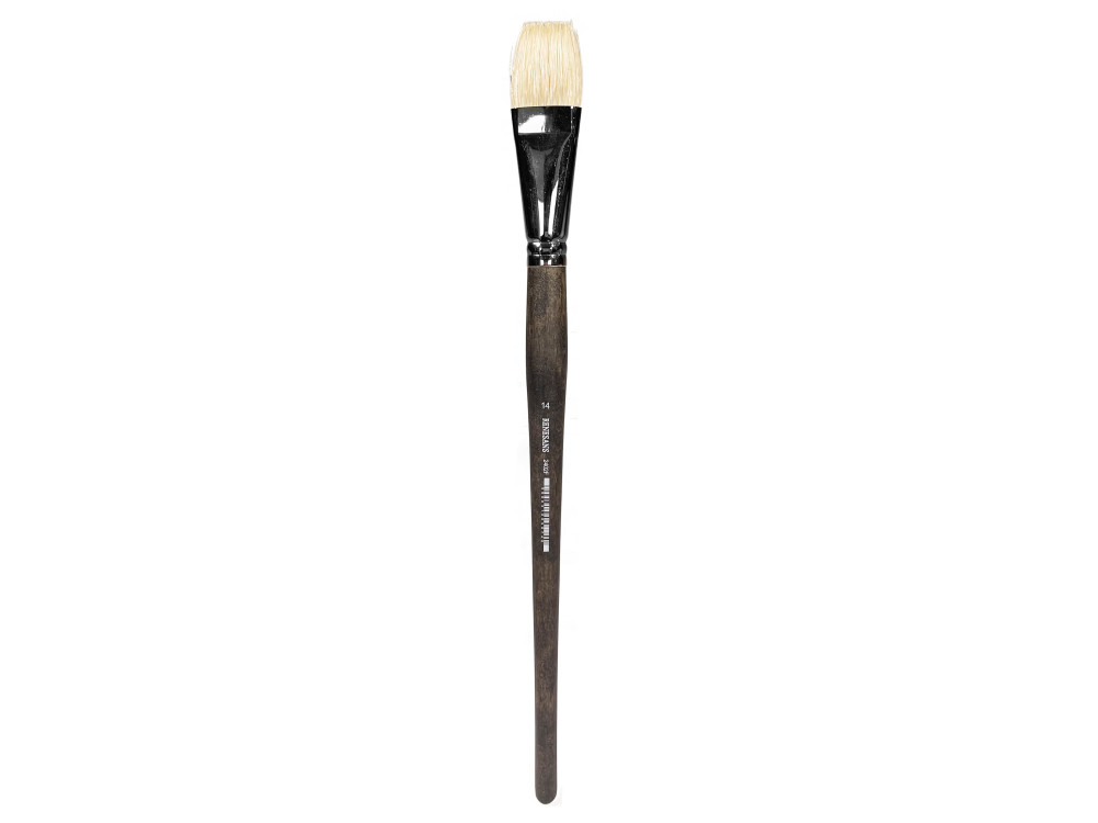 Flat natural bristle 2402F series brush - Renesans - no. 14