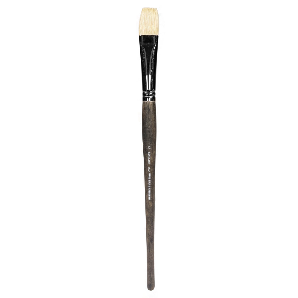 Flat natural bristle 2402F series brush - Renesans - no. 12
