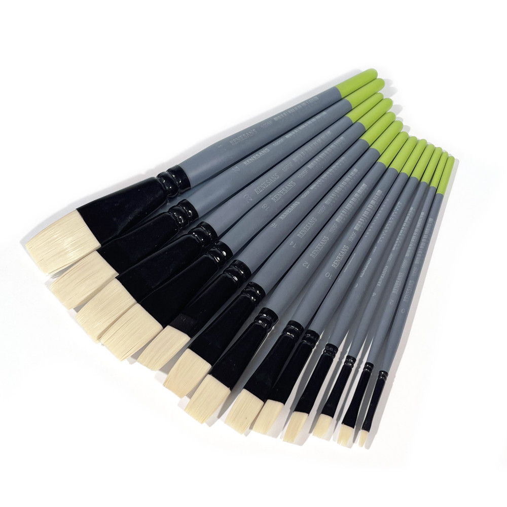 Flat synthetic bristle 1005F series brush - Renesans - no. 12