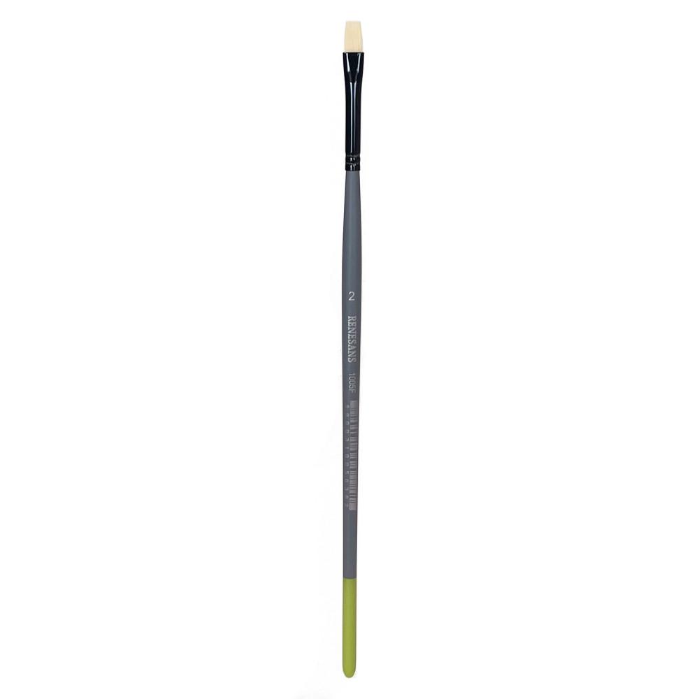 Flat synthetic bristle 1005F series brush - Renesans - no. 2