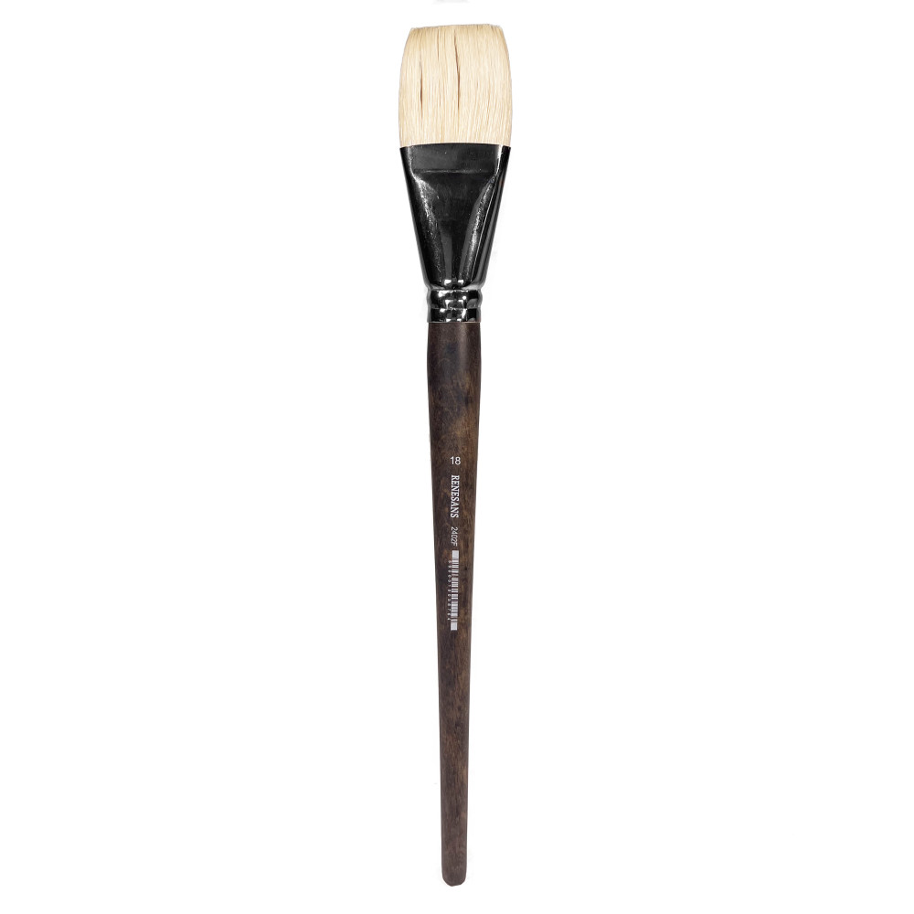 Flat natural bristle 2402F series brush - Renesans - no. 18
