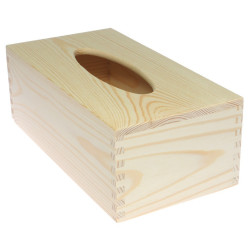 Chustecznik drewniany, prostokątny - 25,5 x 14 x 9 cm