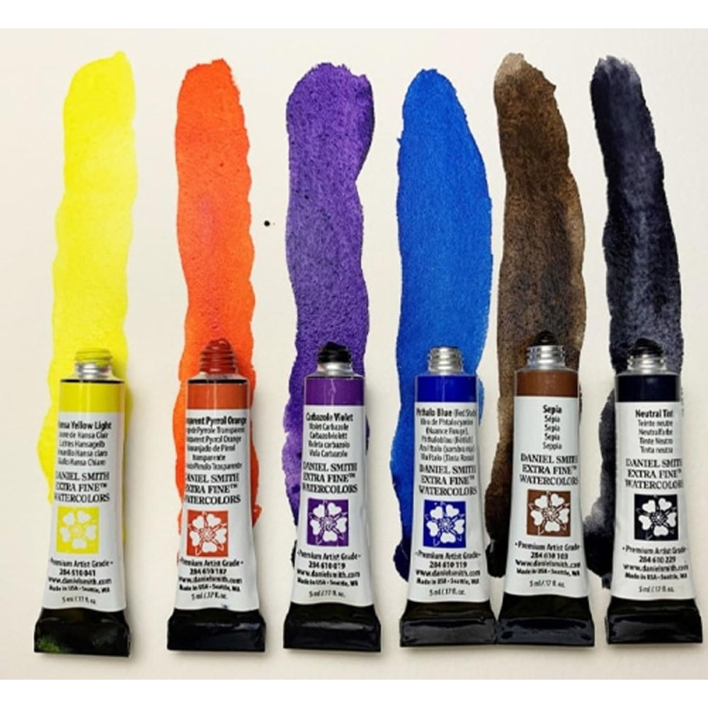 Set of Extra Fine Jansen Chow's Master Artist 2 Watercolor paints - Daniel Smith - 6 x 5 ml