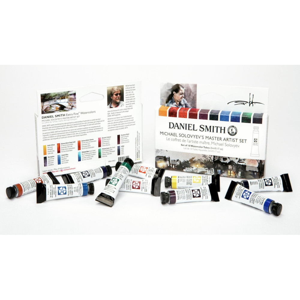 Set of Extra Fine Michael Solovyev's Master Artist Watercolor paints - Daniel Smith - 10 x 5 ml