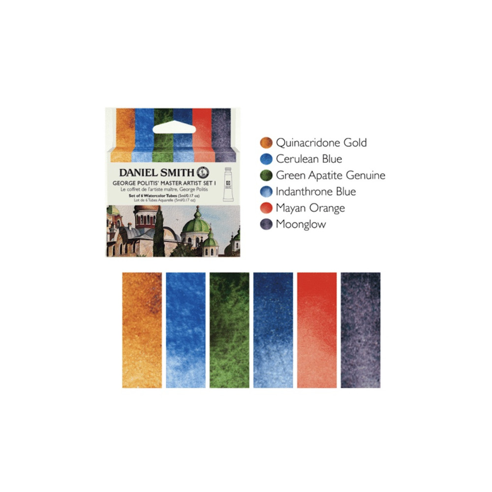 Set of Extra Fine George Politis' Master Artist 1 Watercolor paints - Daniel Smith - 6 x 5 ml