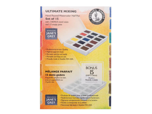 Zestaw akwareli Extra Fine w półkostkach + Bonus - Daniel Smith - 15 szt.