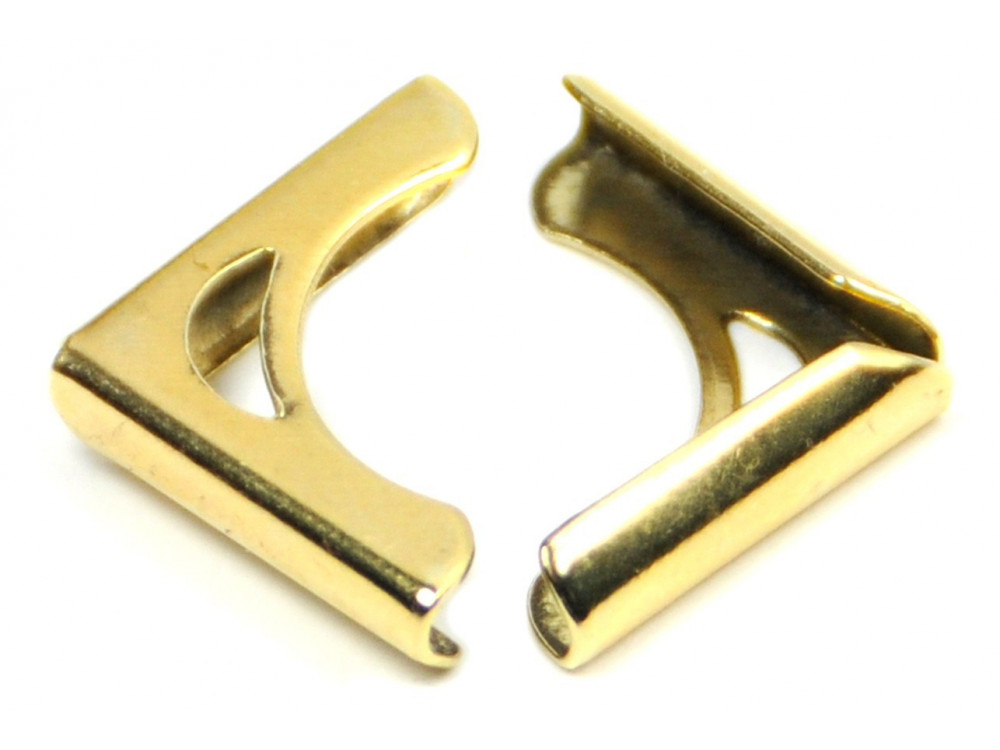 Metal decorative corner protectors 22 mm gold