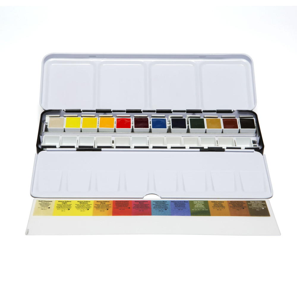 Set of Extra Fine Watercolor half pans paints + Bonus - Daniel Smith - 12 pcs.