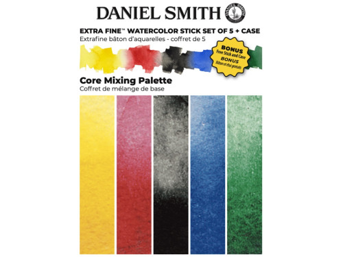 Zestaw akwareli Extra Fine Core Mixing w sztyfcie + Bonus - Daniel Smith - 5 szt.