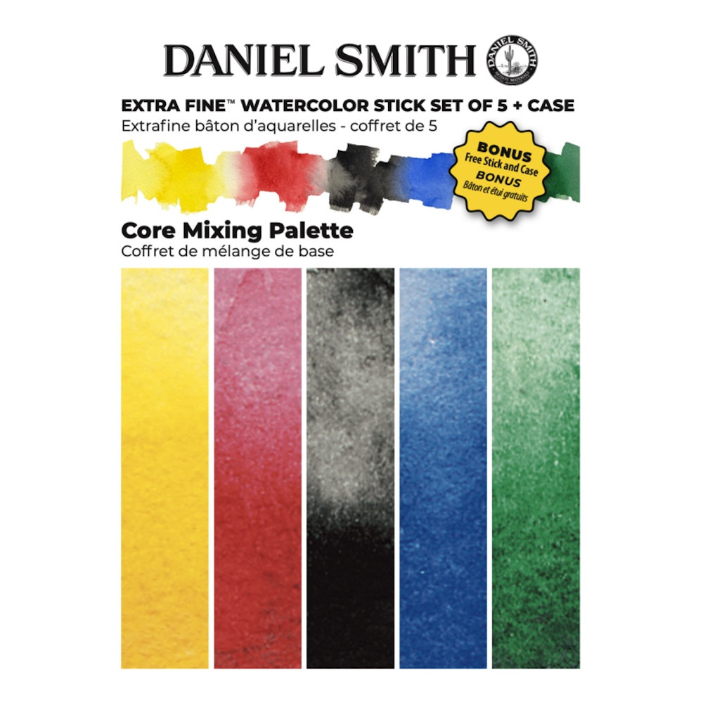 Set of Extra Fine Core Mixing Watercolor stick paints - Daniel Smith - 5 pcs.