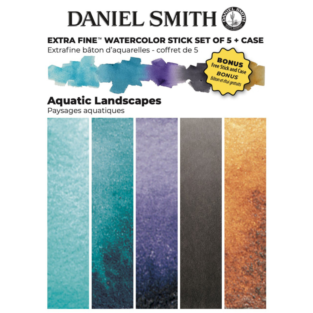 Set of Extra Fine Aquatic Landscapes Watercolor stick paints - Daniel Smith - 5 pcs.
