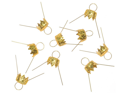 Bauble hangers - gold, 7 mm, 9 pcs.