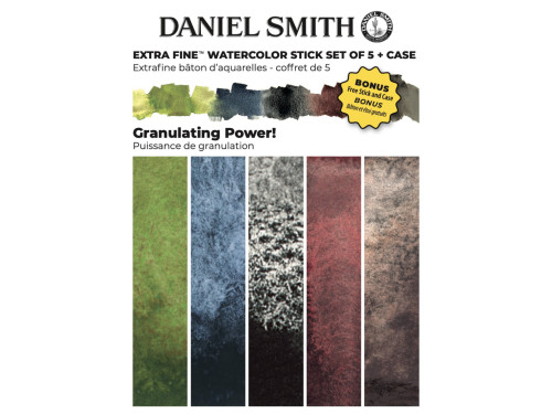 Set of Extra Fine Granulating Power Watercolor stick paints - Daniel Smith - 5 pcs.