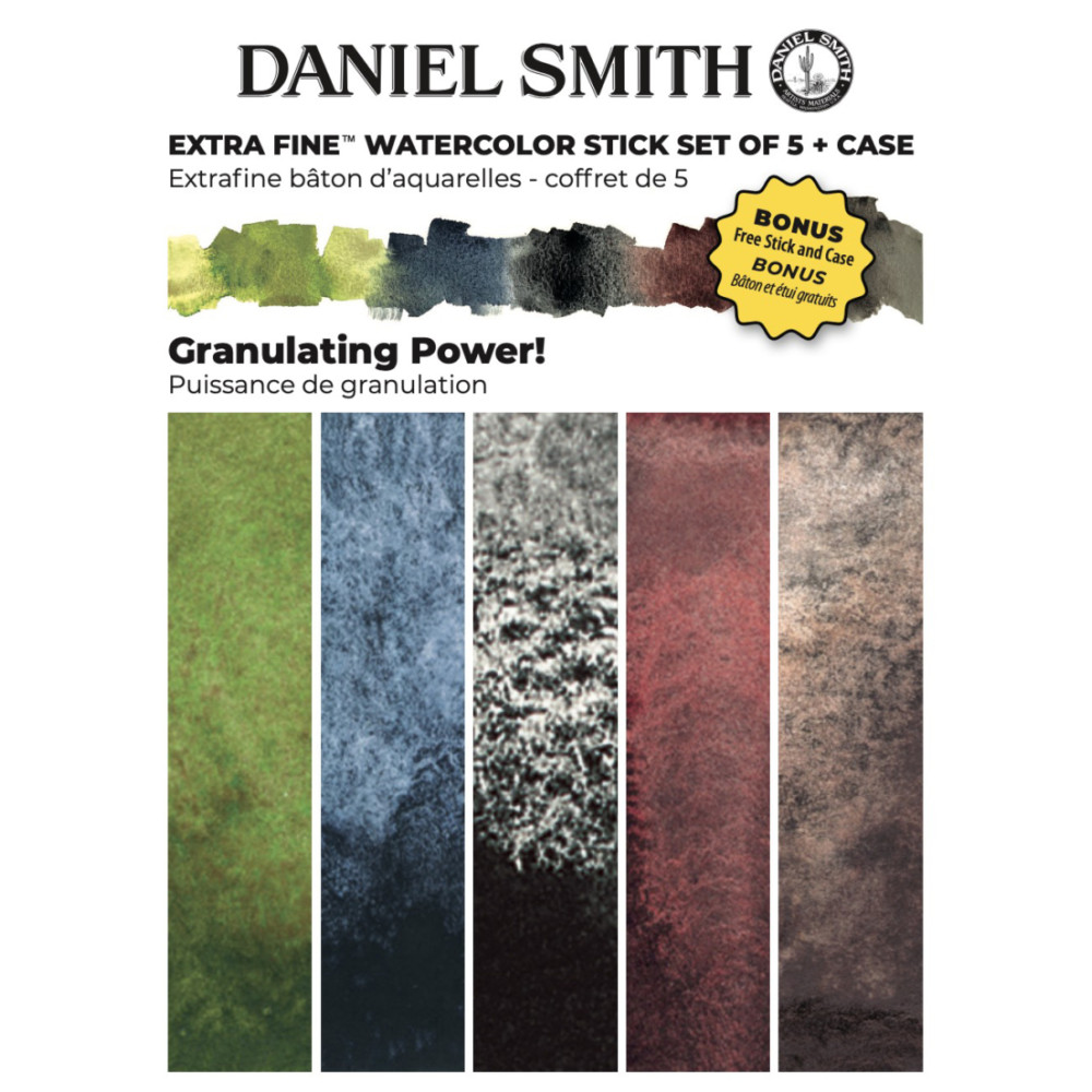 Set of Extra Fine Granulating Power Watercolor stick paints - Daniel Smith - 5 pcs.