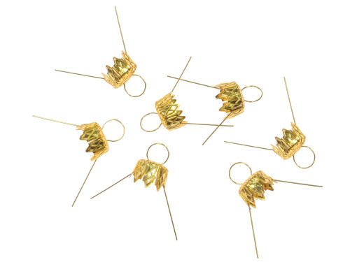 Bauble hanger - gold, 10 mm, 7 pcs.