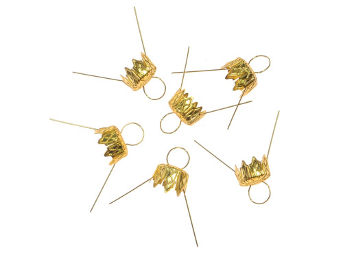 Bauble hangers - gold, 12 mm, 6 pcs.