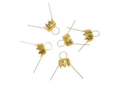 Bauble hanger - gold, 14 mm, 5 pcs.