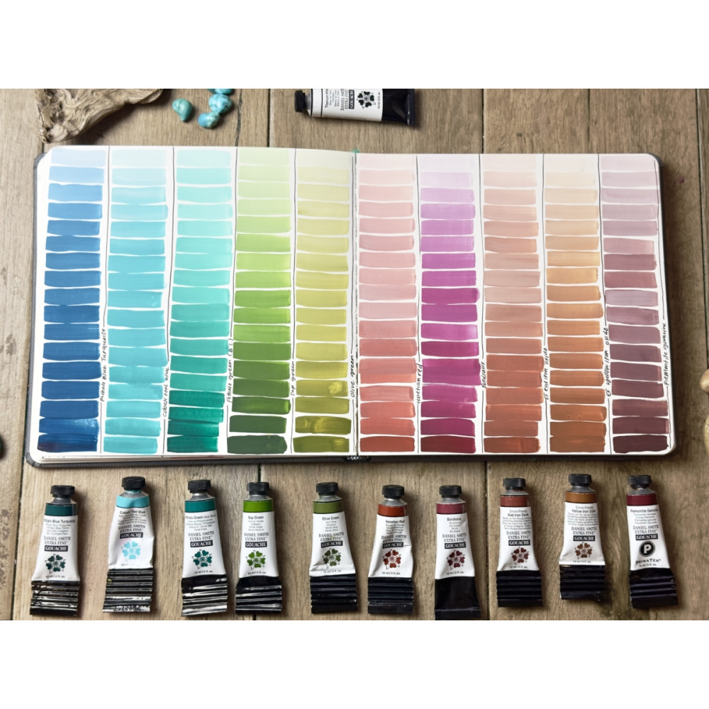 Set of Extra Fine Primary Gouache paints + Bonus - Daniel Smith - 4 x 15 ml