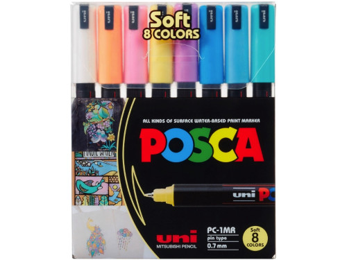 Zestaw markerów Posca Pastel Colors PC-1MR - Uni - 8 szt.