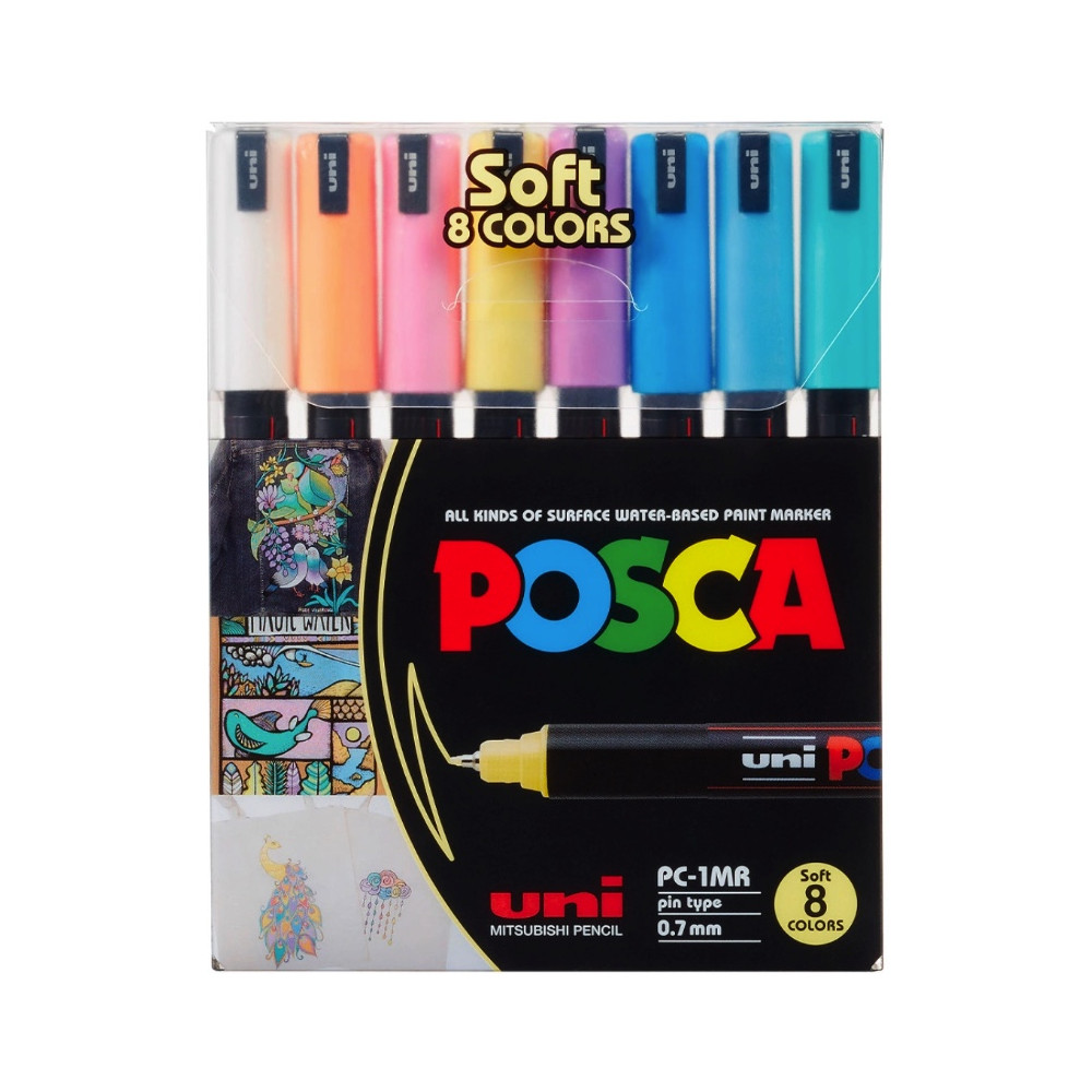 Zestaw markerów Posca Pastel Colors PC-1MR - Uni - 8 szt.