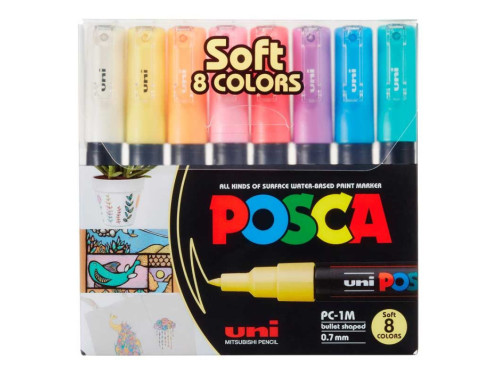 Zestaw markerów Posca Pastel Colors PC-1M - Uni - 8 szt.