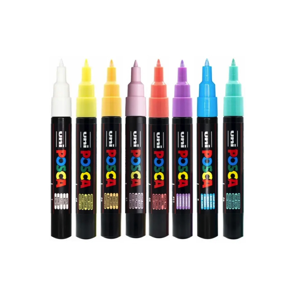 Set of Posca Paint PC-1M Pastel Colors markers - Uni - 8 pcs.