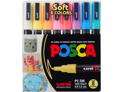 Zestaw markerów Posca Pastel Colors PC-3M - Uni - 8 szt.