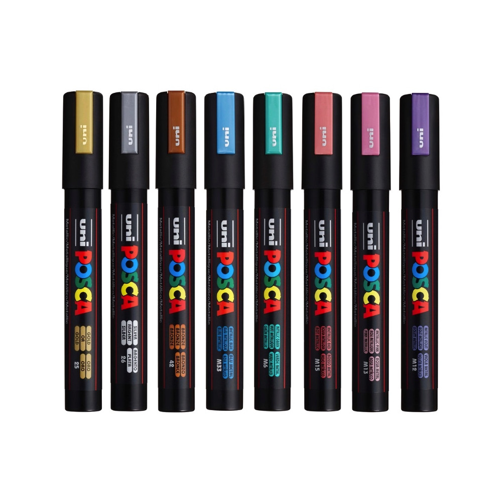 Zestaw markerów Posca Metallic Colors PC-5M - Uni - 8 szt.
